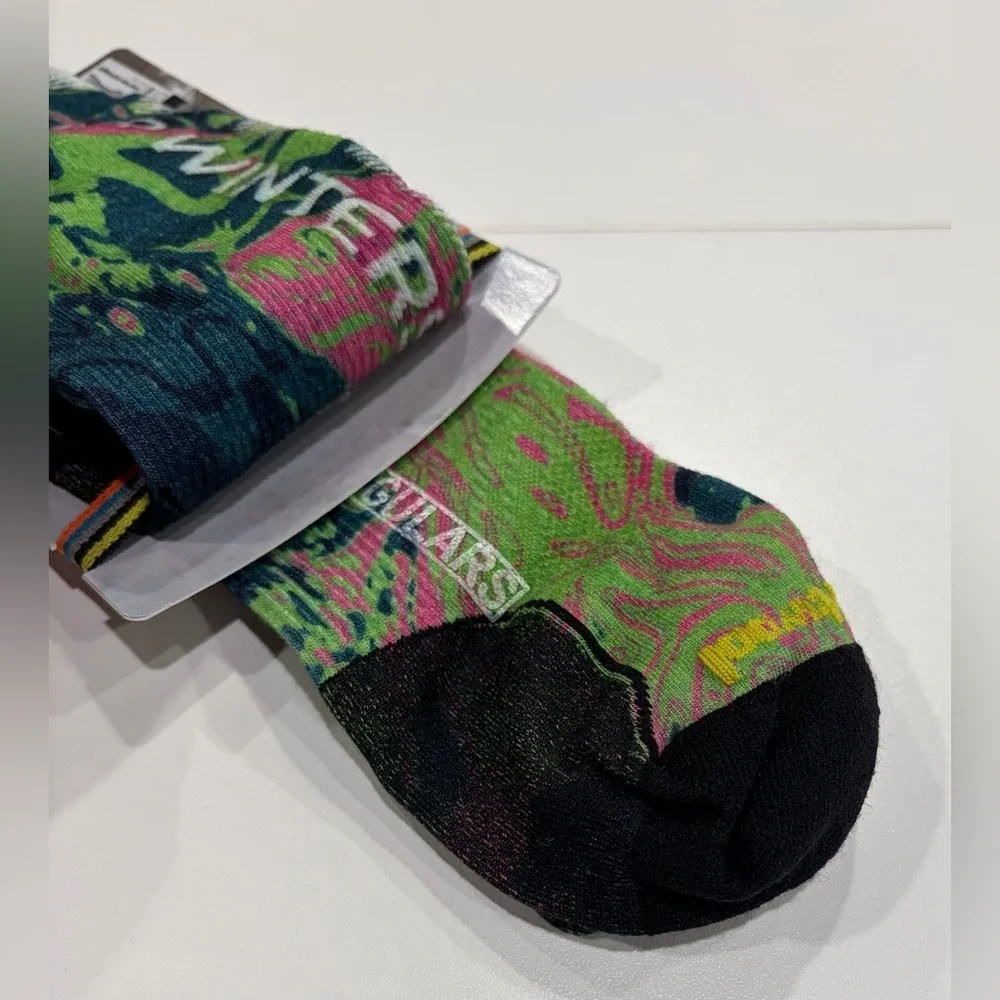 SmartWool Mens XL Zero Cushion Pow Print Ski Socks Blue Black NWT Over the Calf